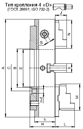 Тип крепления 4 D(ГОСТ 26651; ISO 702-2) Тип крепления 4 D(ГОСТ 26651; ISO 702-2)