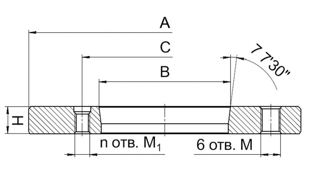 Переходные фланцы ГОСТ 12593 (ISO 702-3; DIN 55027) Переходные фланцы ГОСТ 12593 (ISO 702-3; DIN 55027)